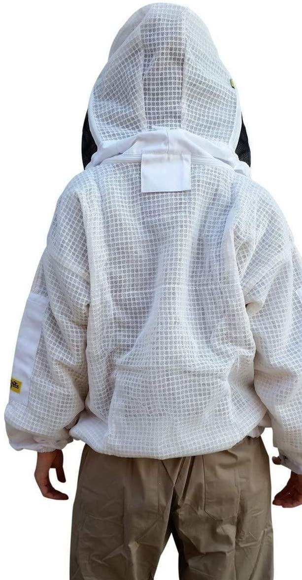 oz armour beekeeping ventilated jacket ultra cool 3 layers mesh with 2 hoods fencing and round brim hat (xx-large)