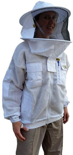 oz armour beekeeping ventilated jacket ultra cool 3 layers mesh with 2 hoods fencing and round brim hat (xx-large)