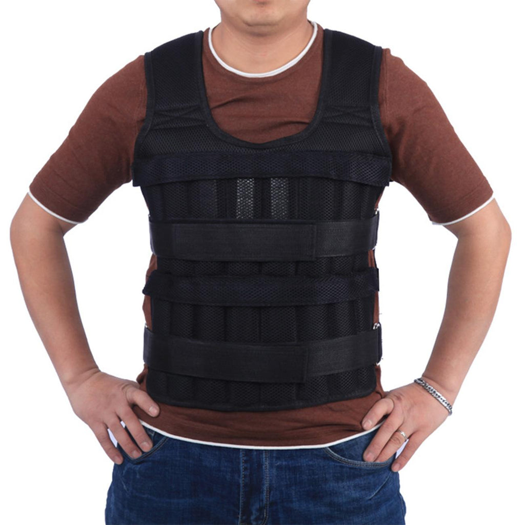 30KG Exercise Loading Weight Vest Boxing Running Sling Weight Training Workout Fitness Adjustable Waistcoat Jacket Sand Clothing(Weight Not Included)
