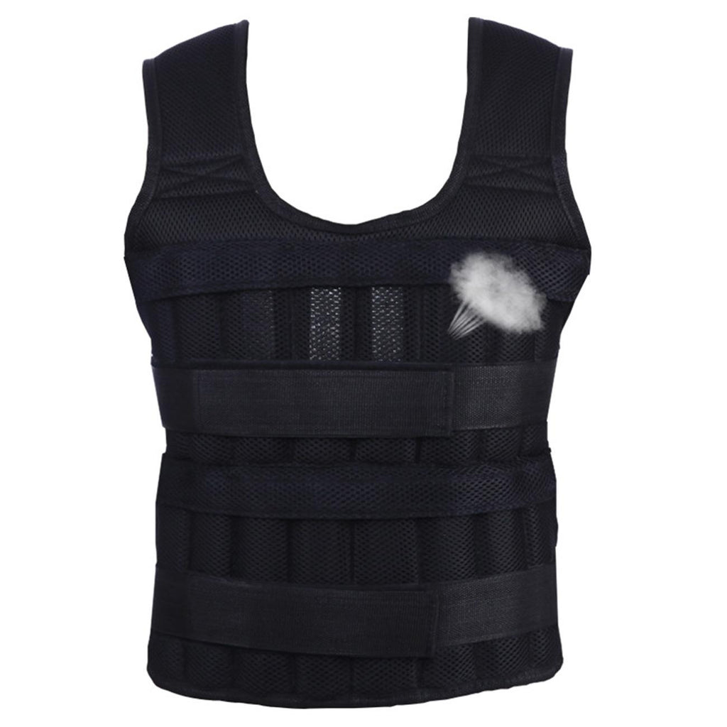 30KG Exercise Loading Weight Vest Boxing Running Sling Weight Training Workout Fitness Adjustable Waistcoat Jacket Sand Clothing(Weight Not Included)
