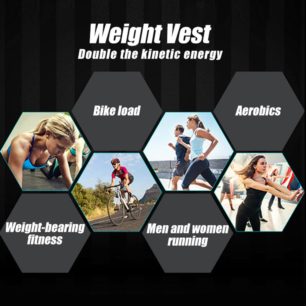 30KG Exercise Loading Weight Vest Boxing Running Sling Weight Training Workout Fitness Adjustable Waistcoat Jacket Sand Clothing(Weight Not Included)