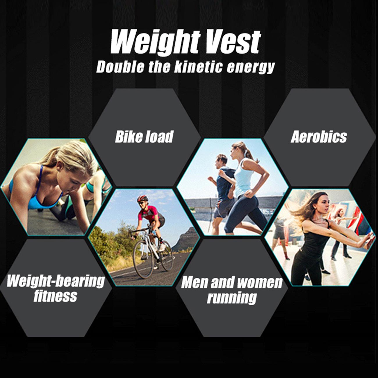 30KG Exercise Loading Weight Vest Boxing Running Sling Weight Training Workout Fitness Adjustable Waistcoat Jacket Sand Clothing(Weight Not Included)