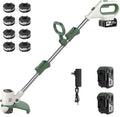 21V 3-in-1 Cordless Weed Wacker Eater-Weeding/Trimming/Lawn Mower, with 8 Replace Auto Line Feed, Electric Grass Trimmer for Garden, Lawn, 120 Mins of Non-Stop (2x4.0 mAh Battery Included)