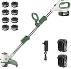 21V 3-in-1 Cordless Weed Wacker Eater-Weeding/Trimming/Lawn Mower, with 8 Replace Auto Line Feed, Electric Grass Trimmer for Garden, Lawn, 120 Mins of Non-Stop (2x4.0 mAh Battery Included)