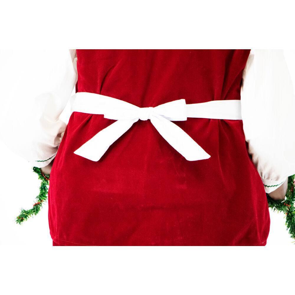 58 in. Christmas African American Dancing Baking Santa with Apron and Cookie
