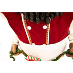 58 in. Christmas African American Dancing Baking Santa with Apron and Cookie