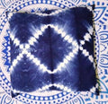 Indigo Colour, Decorative Cotton Throw, Shibori Sofa Pillow Cases, Tie Dye Shibori Cushion Covers, Bohemian Pillow Shams Outdoor Cushion Cover 16x16 (50)