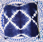 Indigo Colour, Decorative Cotton Throw, Shibori Sofa Pillow Cases, Tie Dye Shibori Cushion Covers, Bohemian Pillow Shams Outdoor Cushion Cover 16x16 (50)