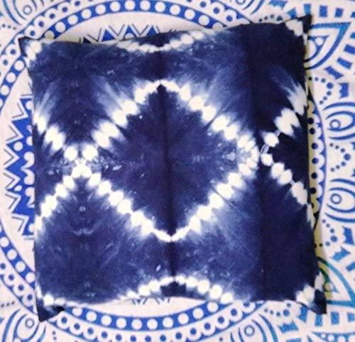 Indigo Colour, Decorative Cotton Throw, Shibori Sofa Pillow Cases, Tie Dye Shibori Cushion Covers, Bohemian Pillow Shams Outdoor Cushion Cover 16x16 (50)