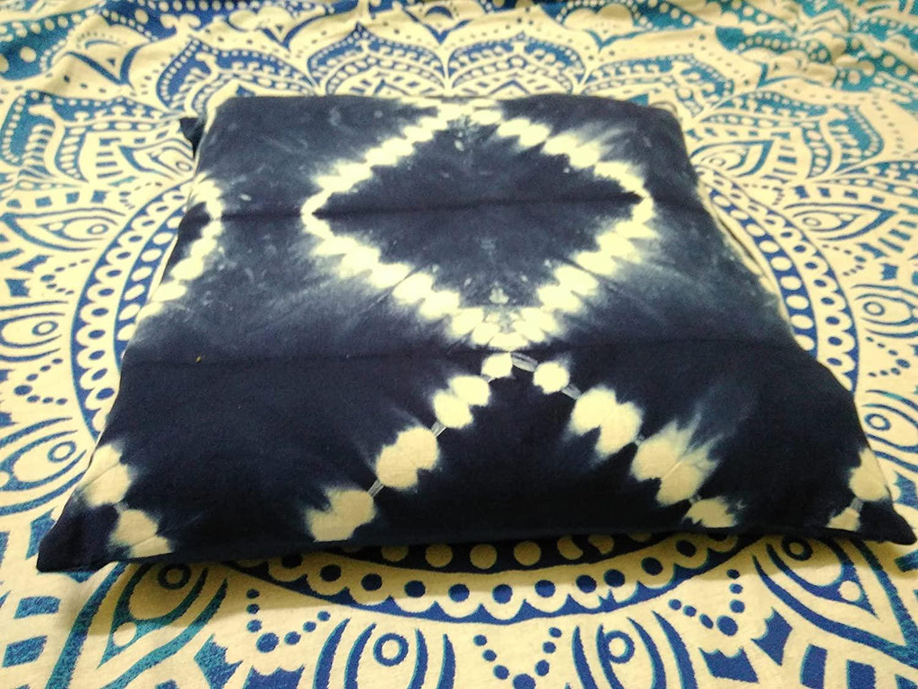 Indigo Colour, Decorative Cotton Throw, Shibori Sofa Pillow Cases, Tie Dye Shibori Cushion Covers, Bohemian Pillow Shams Outdoor Cushion Cover 16x16 (50)