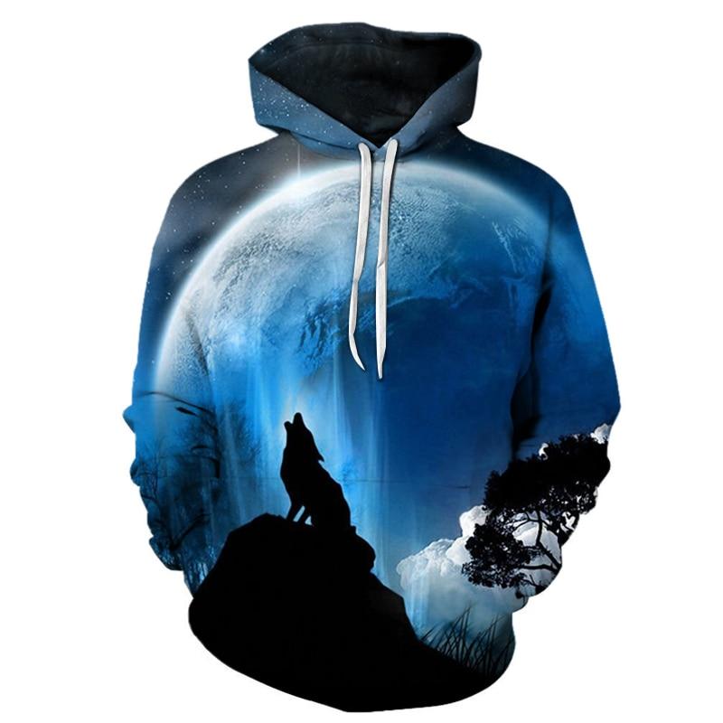 3d Hoodies Men Animal Pattern Printed Wolf Sweatshirt