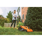 Electric Push Lawn Mower, Corded, 13 Amp, 20-Inch Cutting Deck, 6 Setting Height Adjustment, Compact Storage, Collection Bag (BEMW213)