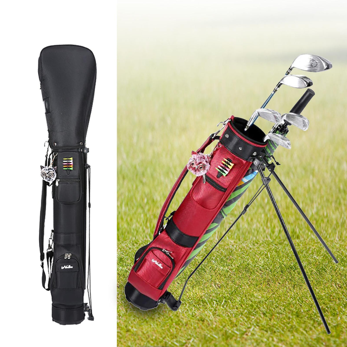 Golf Stand Bag , Durable Pitch Golf Carry Bag with Travel Shoulder Multiple StoraPouch Easy to Carry