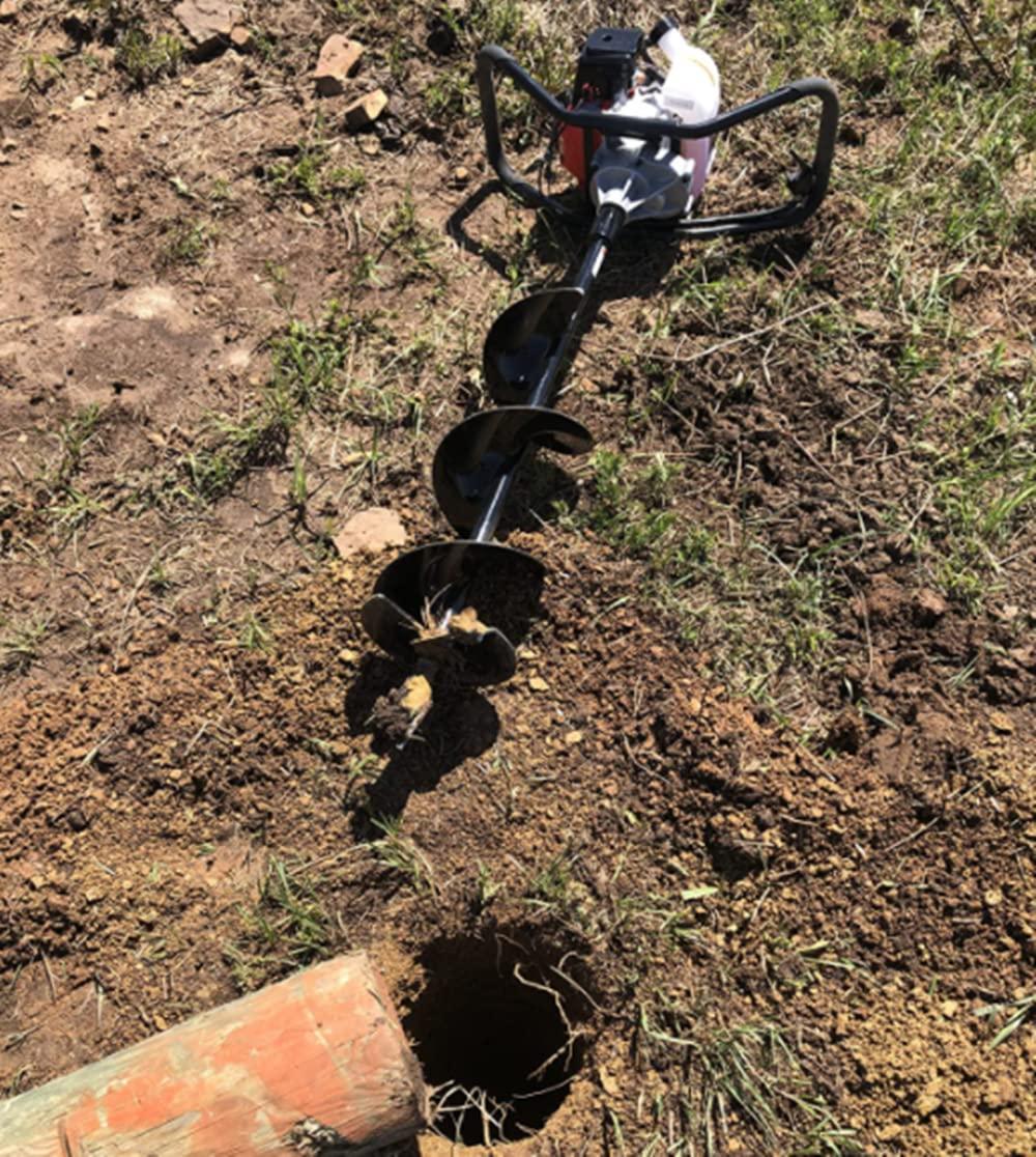 gardentrax earth auger combo 43cc 2cycle powerhead with 8 inch auger drill bit