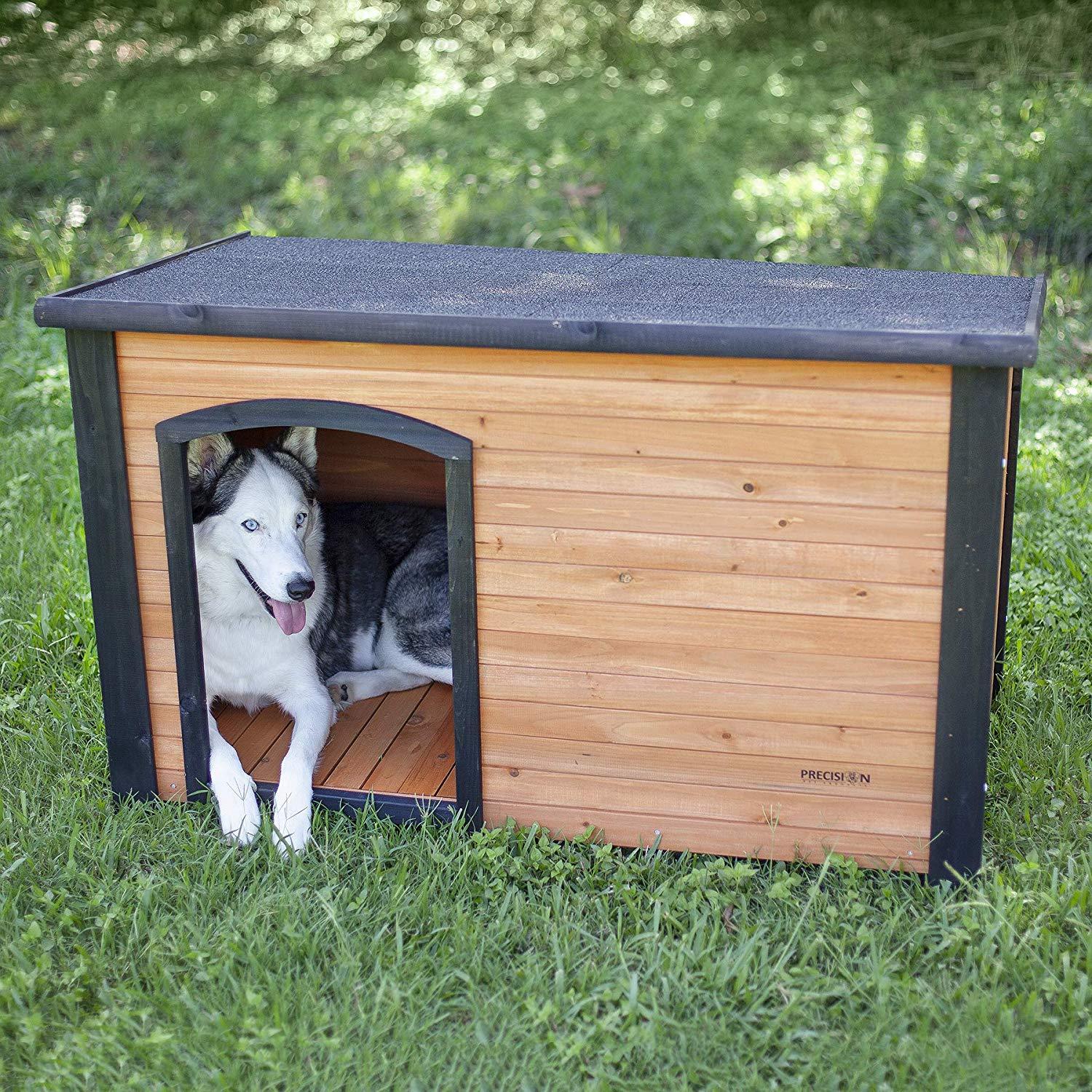 Precision Pet by Petmate Extreme Weather-Resistant Log Cabin Dog House with Adjustable Feet, 4