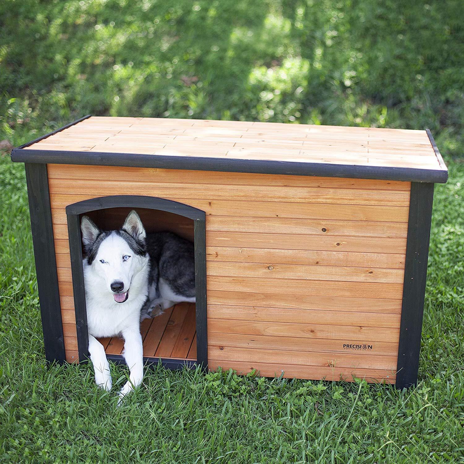 Precision Pet by Petmate Extreme Weather-Resistant Log Cabin Dog House with Adjustable Feet, 4