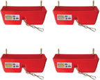 little giant ff16red 9 quart heavy duty plastic feed trough bucket fence feeder with clips for livestock &amp; pets, red (4 pack)