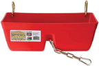little giant ff16red 9 quart heavy duty plastic feed trough bucket fence feeder with clips for livestock &amp; pets, red (4 pack)