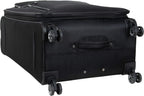 Rugged Roamer Luggage Collection Lightweight Softside Expandable 8-Wheel Spinner Travel Suitcase Bag, Black, 2-Piece (20" Carry-On / 28" Check Size)