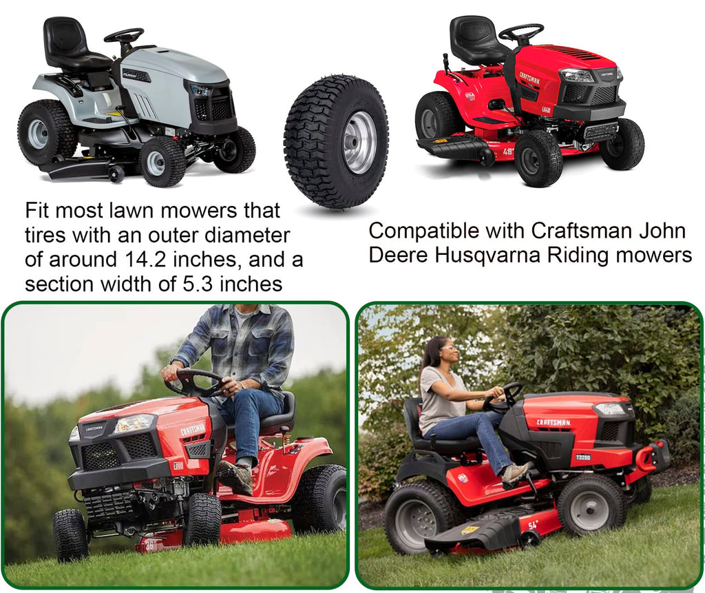 15x6.00-6 Lawn Mower Tire and Wheel Front Tire Compatible with    Riding Mowers Lawn Tractors