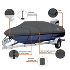 StormPro Charcoal V-Hull inboard/Outboard Boat Cover Fit 20 ft. 6 in. - 21 ft. 6 in. L, Beam Width 104 in. W (Model E11)