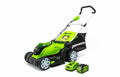 Cordless Lawn Mower 40V 17-inch Brushed 4Ah Lithium Battery Charger Yard Green
