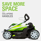 Cordless Lawn Mower 40V 17-inch Brushed 4Ah Lithium Battery Charger Yard Green