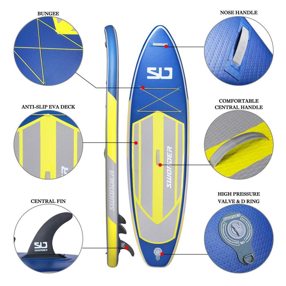 Classic 11 ft. 6 in. Glowworm Premium Inflatable Stand Up Paddle Board with Full SUP Accessories