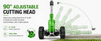 Cordless Weed Wacker with 2 Batteries, Lightweight 21V Weed Trimmer with Wheels, Electric Grass Trimmer, Adjustable Shaft Lawn Tool for Small Yard Tight Spaces