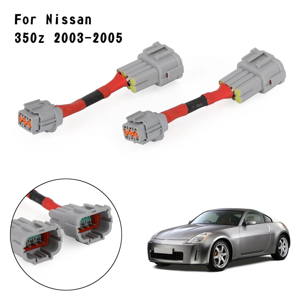2003-2005 Nissan 350z HID Wiring 8 TO Headlight 6 Headlight Conversion Adapters Generic