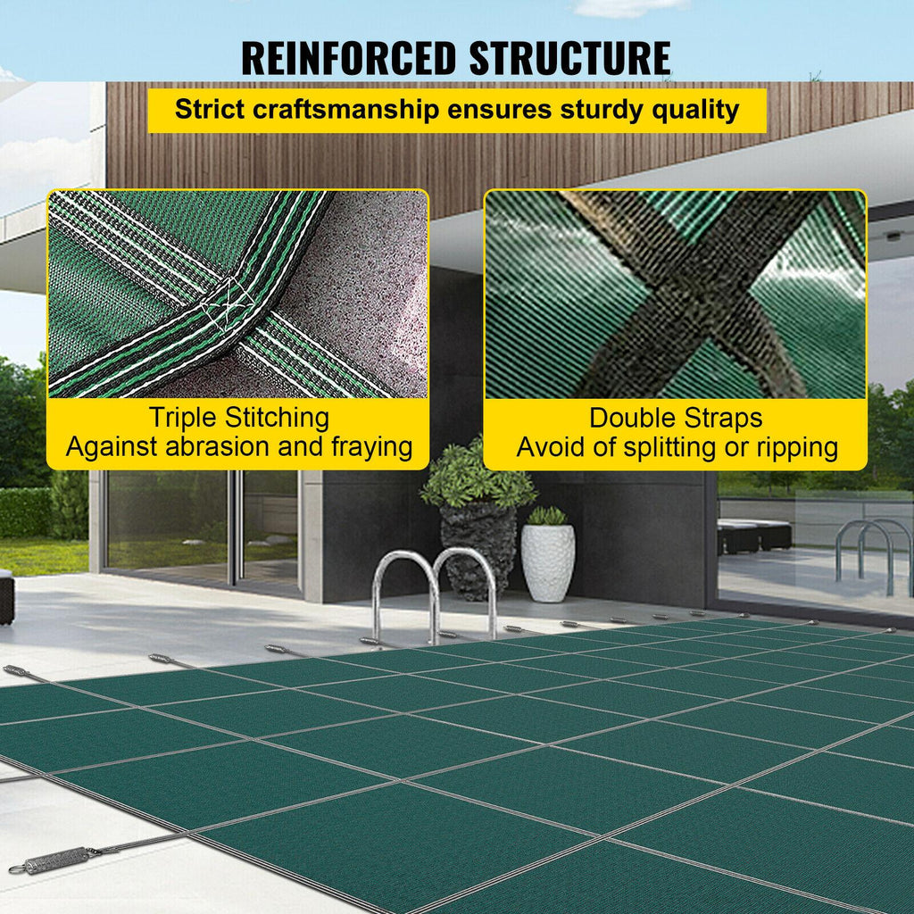 vevor pool safety cover 16'x28' 2-ply polypropylene mesh in ground rectangle