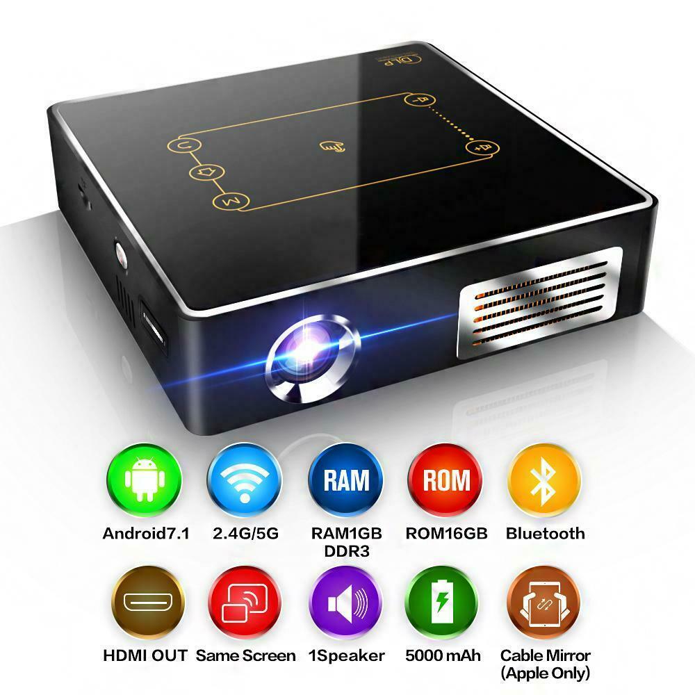 wifi android dlp projectors home tv video theater 16gb 1080p hd hdmi bluetooth