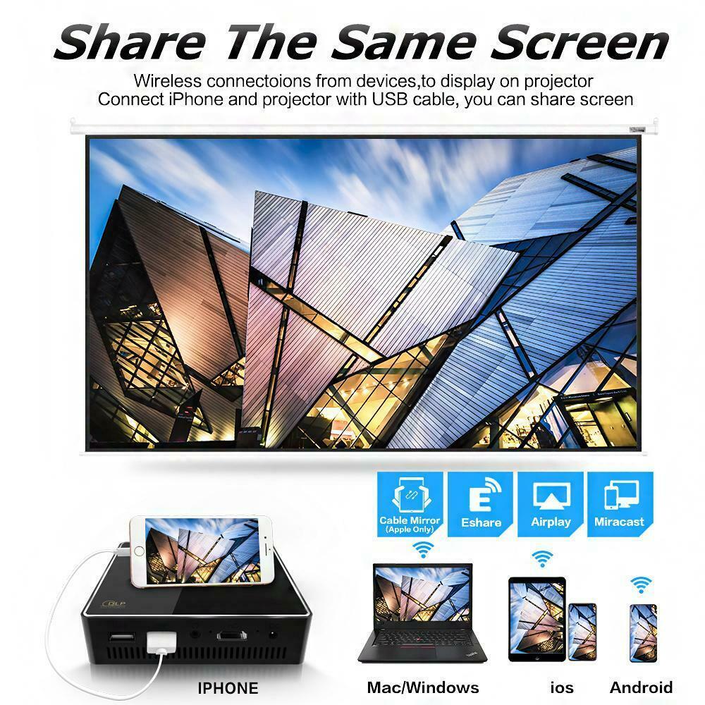 wifi android dlp projectors home tv video theater 16gb 1080p hd hdmi bluetooth