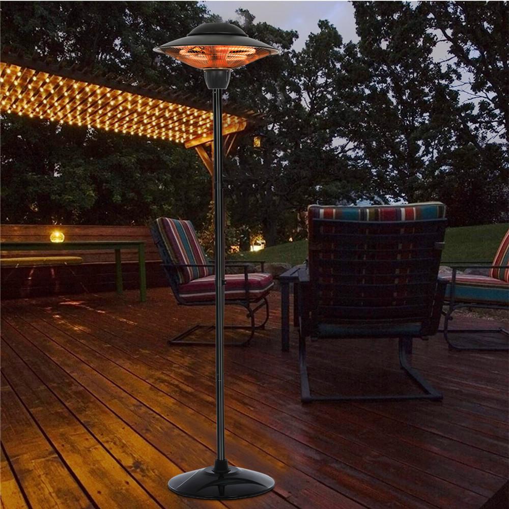 Patio Heater, Outdoor Heater, 1500W Infrared Heater Waterproof Tip-Over Protection Electric Heater for Outdoor Use Freestanding