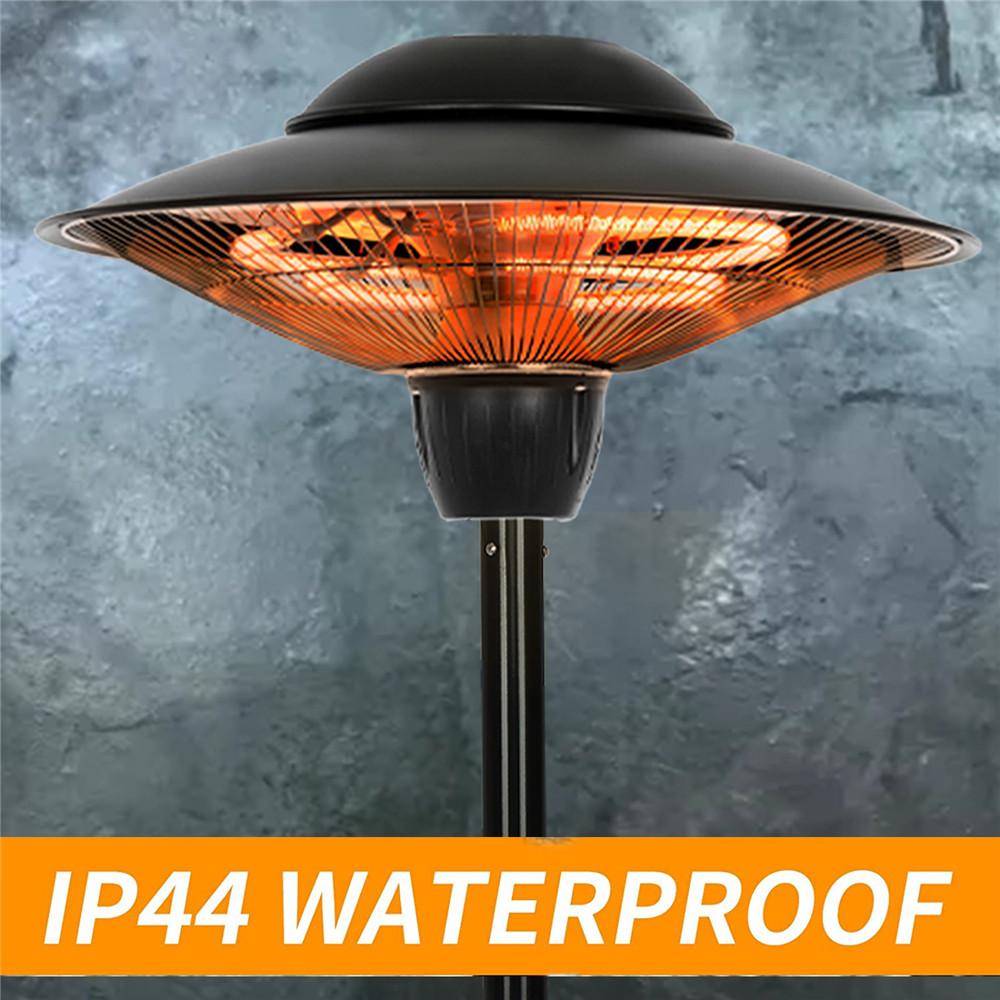 Patio Heater, Outdoor Heater, 1500W Infrared Heater Waterproof Tip-Over Protection Electric Heater for Outdoor Use Freestanding