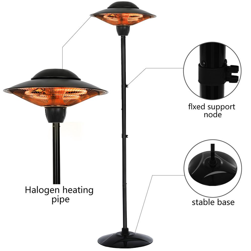 Patio Heater, Outdoor Heater, 1500W Infrared Heater Waterproof Tip-Over Protection Electric Heater for Outdoor Use Freestanding