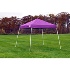 10 ft. D x 10 ft. W Slant-Leg Pop-Up Canopy w/ Purple Cover, Black StoraBag, and 4-Position-Adjustable Steel Frame
