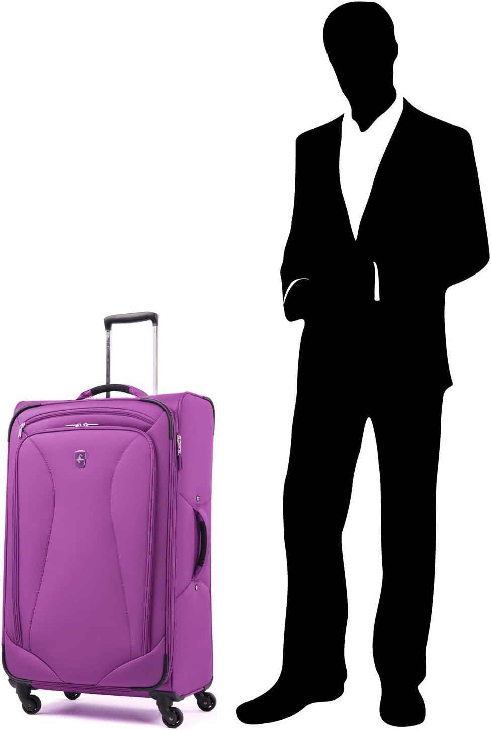 Atlantic Ultra Lite Softsides 29" Expandable Spinner, Bright Violet, Checked Large