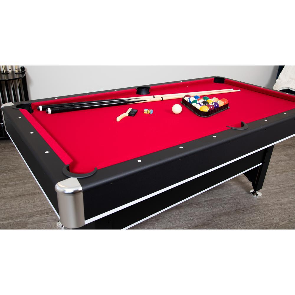 6 ft. Spartan Pool Table with Table Tennis Conversion Top in Black Finish