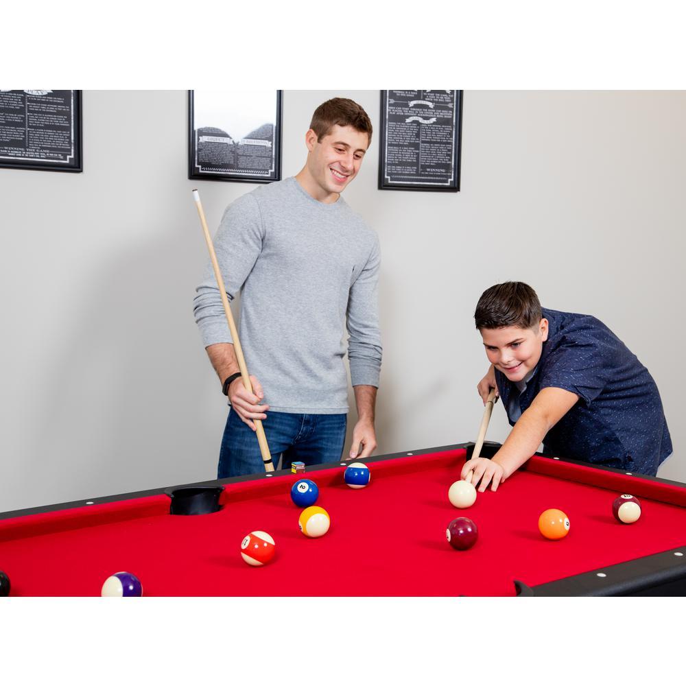 6 ft. Spartan Pool Table with Table Tennis Conversion Top in Black Finish