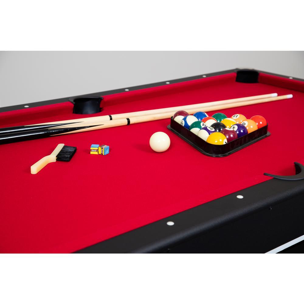 6 ft. Spartan Pool Table with Table Tennis Conversion Top in Black Finish