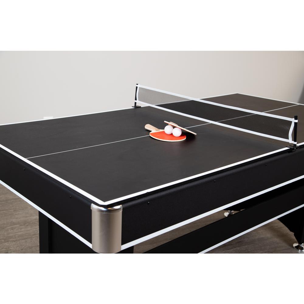 6 ft. Spartan Pool Table with Table Tennis Conversion Top in Black Finish