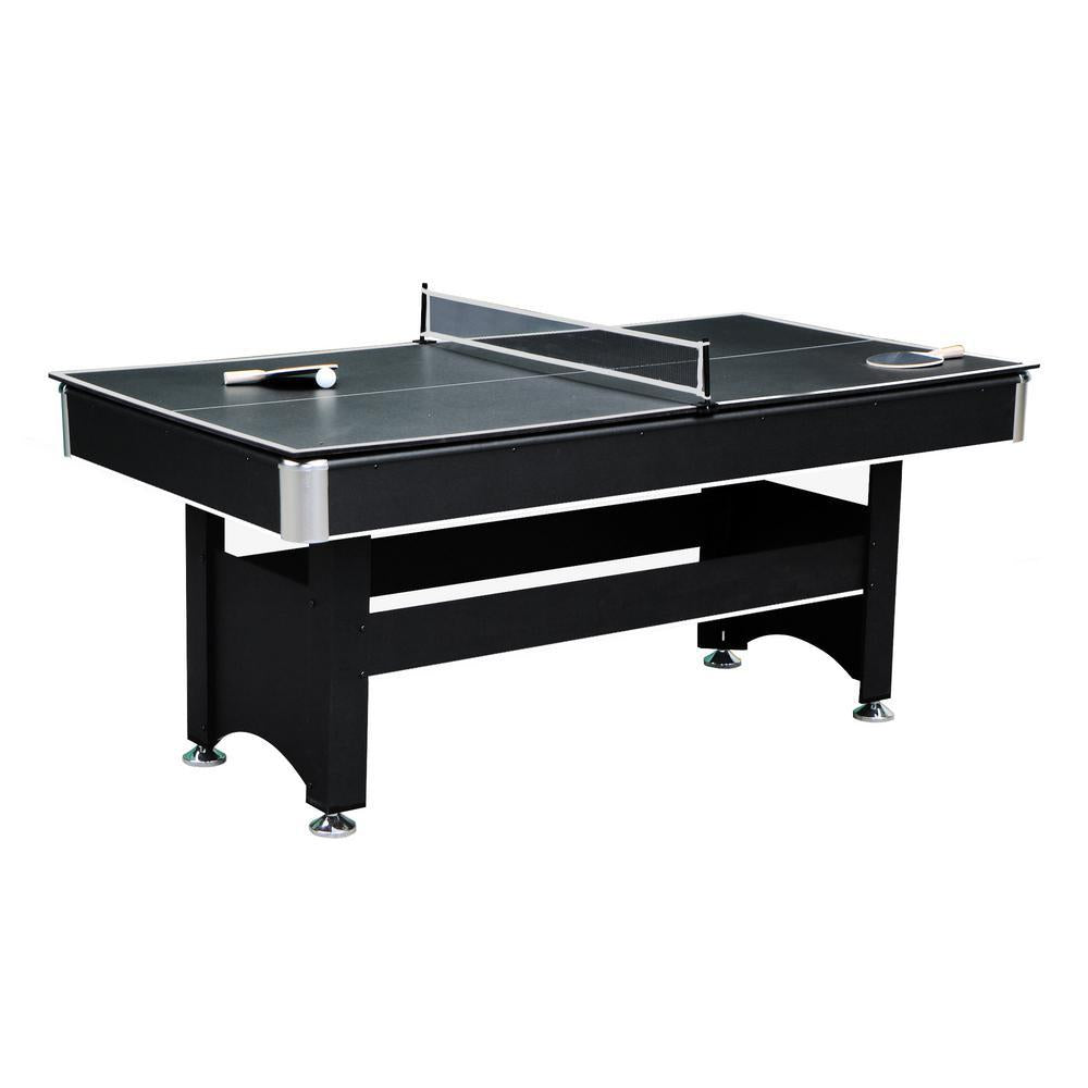 6 ft. Spartan Pool Table with Table Tennis Conversion Top in Black Finish