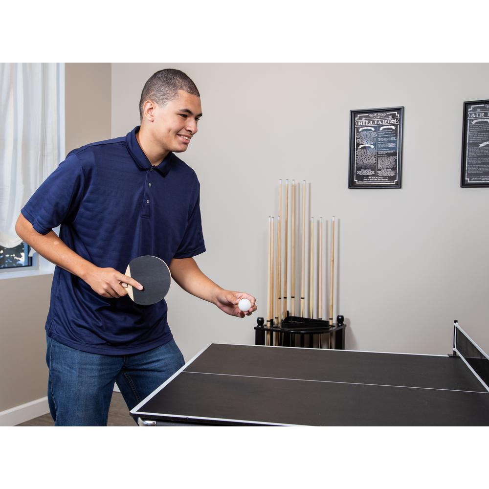 6 ft. Spartan Pool Table with Table Tennis Conversion Top in Black Finish