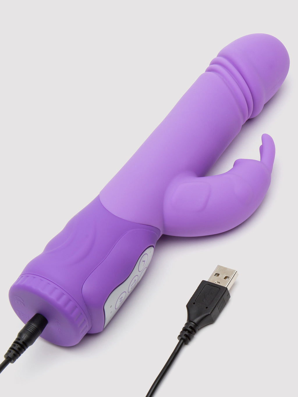 Lovehoney Dream Rabbit Rechargeable Silicone Thrusting Rabbit Vibrator, Purple