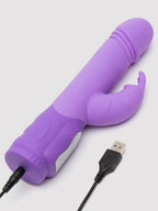 Lovehoney Dream Rabbit Rechargeable Silicone Thrusting Rabbit Vibrator, Purple
