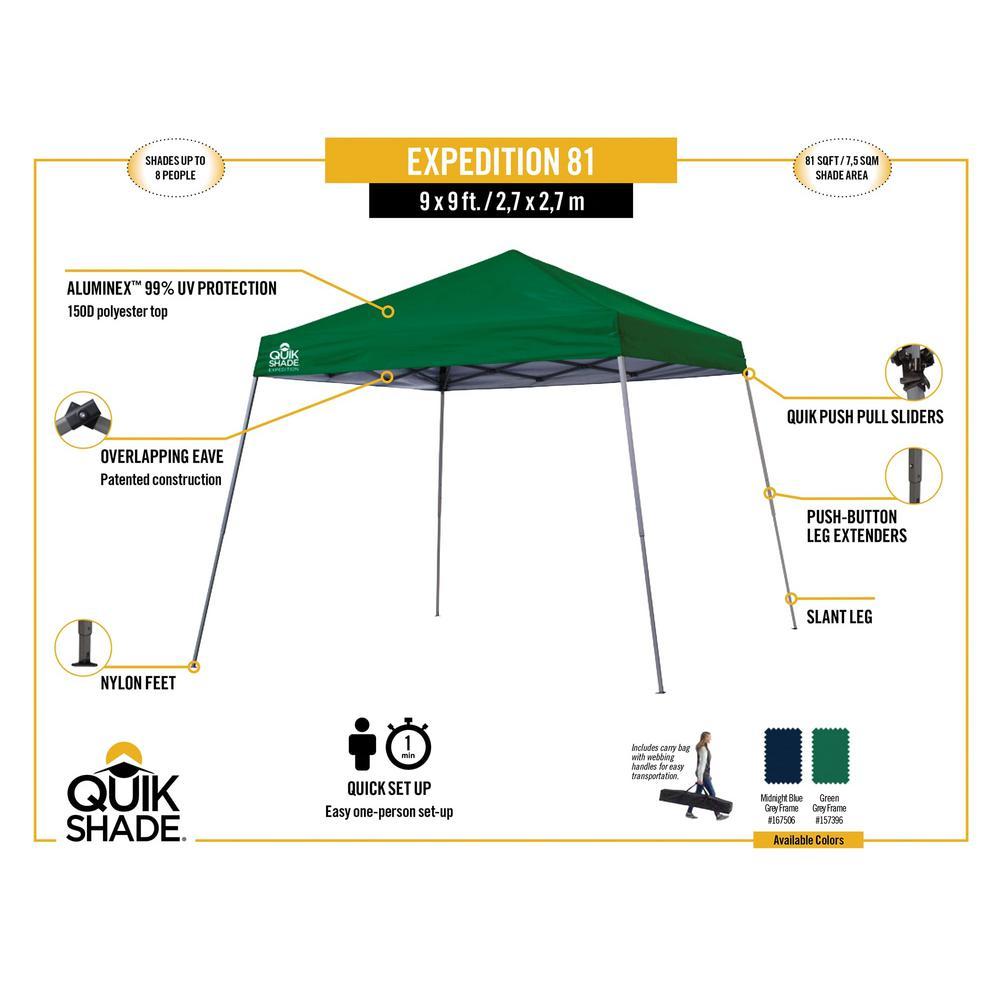 Expedition EX81 12 ft. x 12 ft. Green Instant Canopy