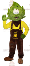 Snowman BIGGYMONKEYMascot Costume with Tree Leaf Head