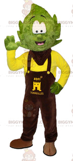 Snowman BIGGYMONKEYMascot Costume with Tree Leaf Head