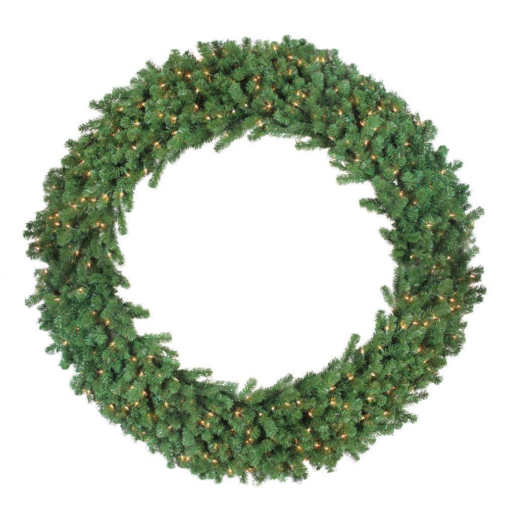 60 in. Pre-Lit Deluxe Windsor Pine Artificial Christmas Wreath with Clear Lights